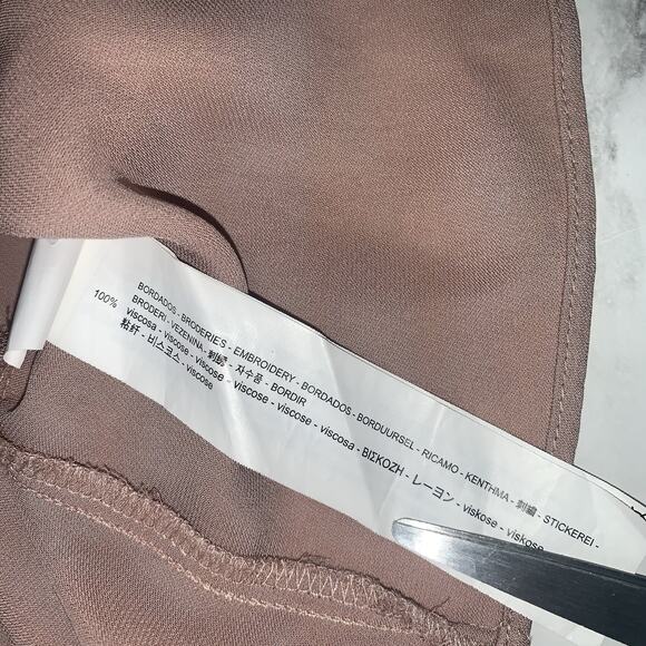 Zara Trafaluc Collection Embellished Beaded Tie Ribbon Floral Blouse Size M - Picture 8 of 9